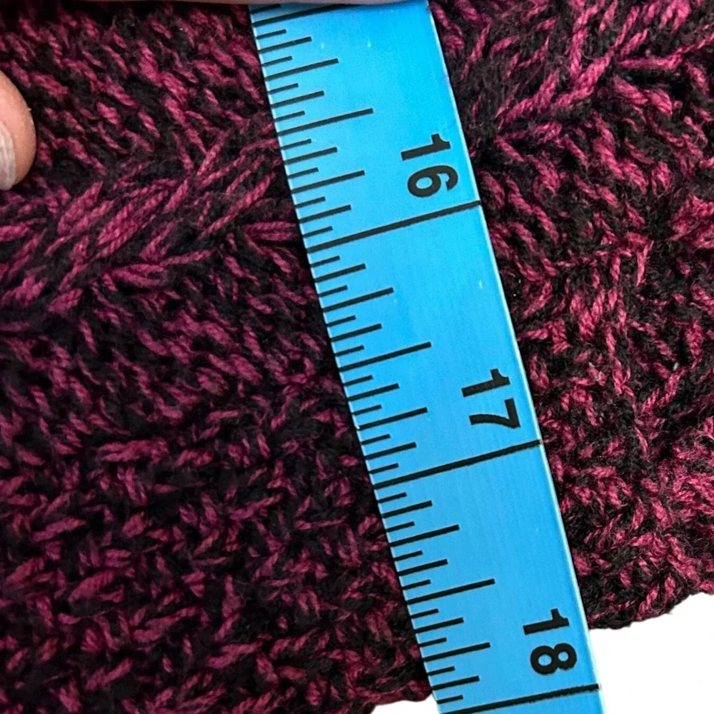 Style & Co. Womens XL Knit Sweater Dress Short Sleeve Purple Black‎ Pullover